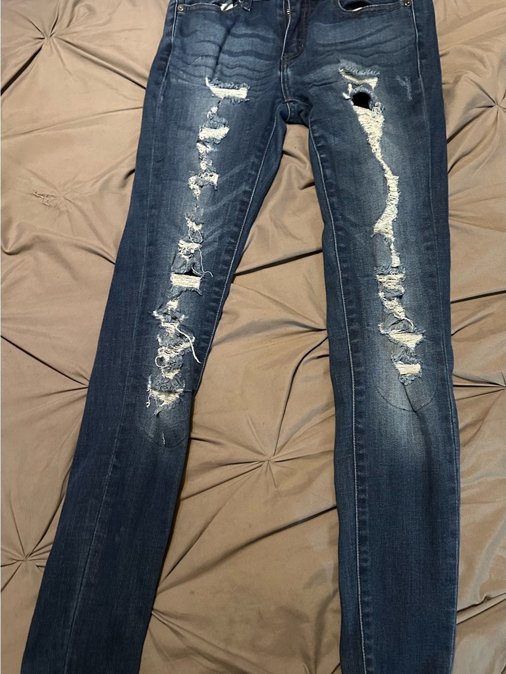 KanCan Dark Blue Distressed Skinny Jeans